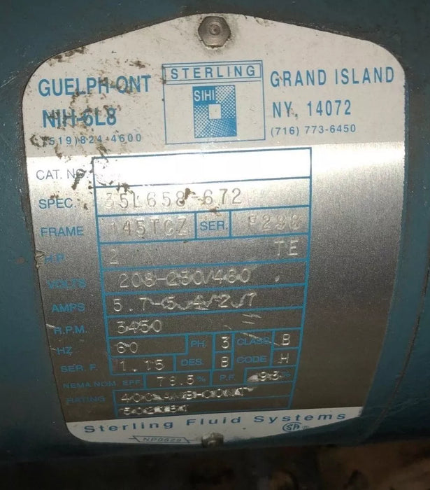 (NOS) SIHI VACUUM PUMP LEMA 40AZ831.OE.0 LOHY2404 LOHY2404BN11502 907682 901535