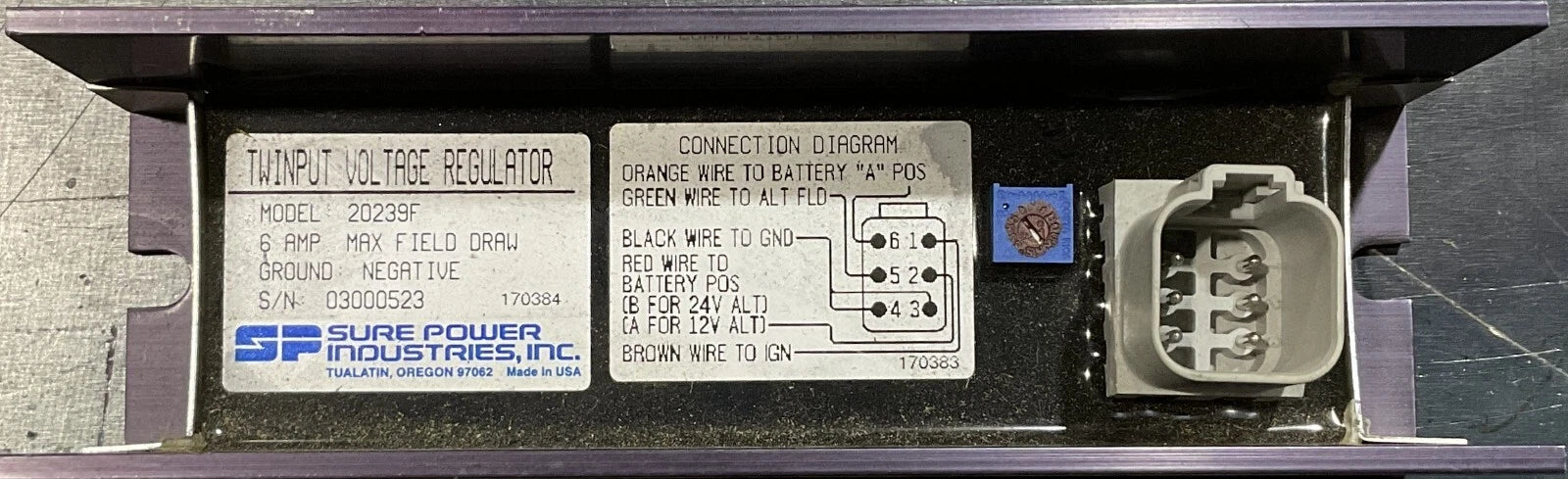 SURE POWER TWINPUT VOLTAGE REGULATOR MODEL 20239F DAIMLER SPW/2039FH