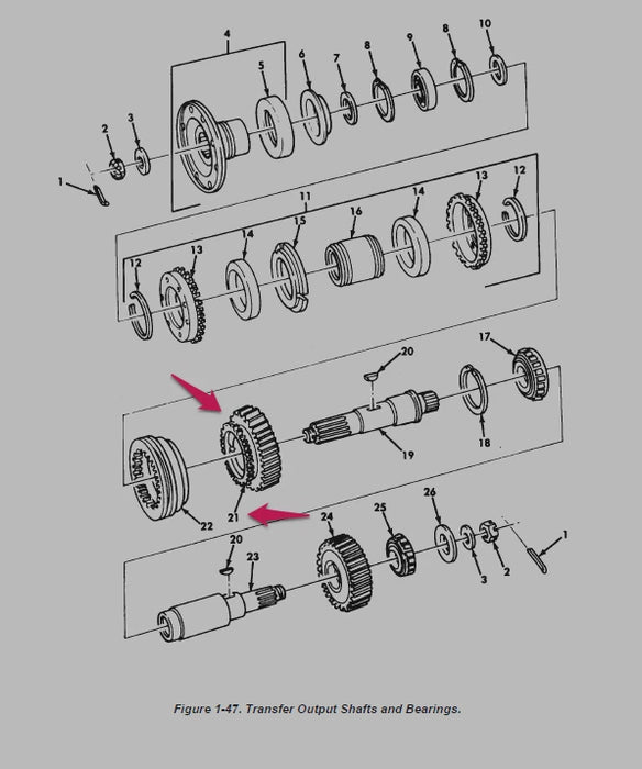 M800 M809 MERITOR 3892S1215 TRANSFER OUTPUT GEAR