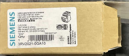 SIEMENS 3RV2021-0GA10 CIRCUIT BREAKER