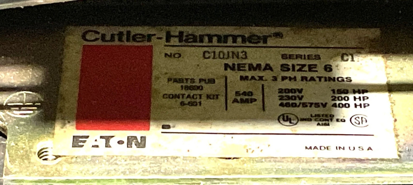 (NOS) Cutler Hammer C10JN3 Contactor NEMA Size 6