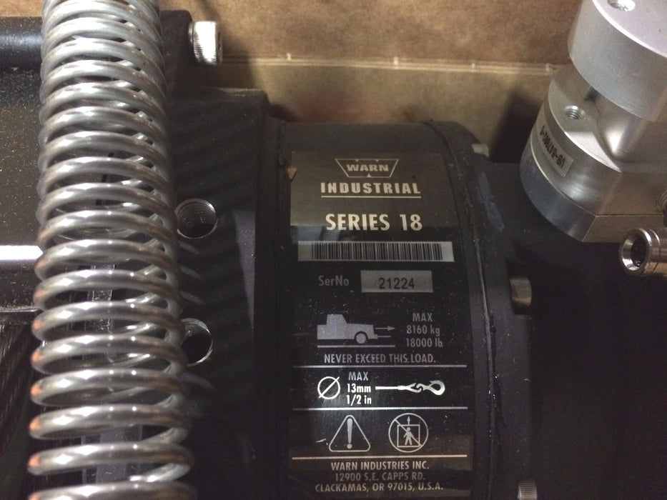 WARN WINCH SERIES 18, 18K P/N 81544 MAX 18000 # NEW 3950-01-576-4526