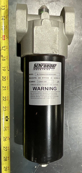 SCHROEDER RLTG2642Z25S16D5G2631 FLUID FILTER 10004C0103 MIL , 4330-01-614-9092