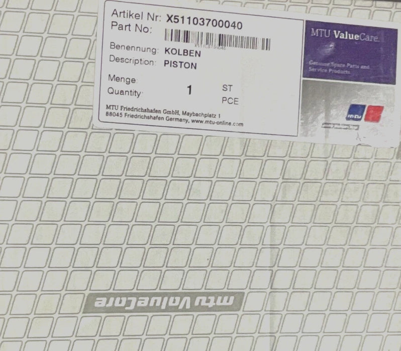 GENUINE MTU Piston X51103700040