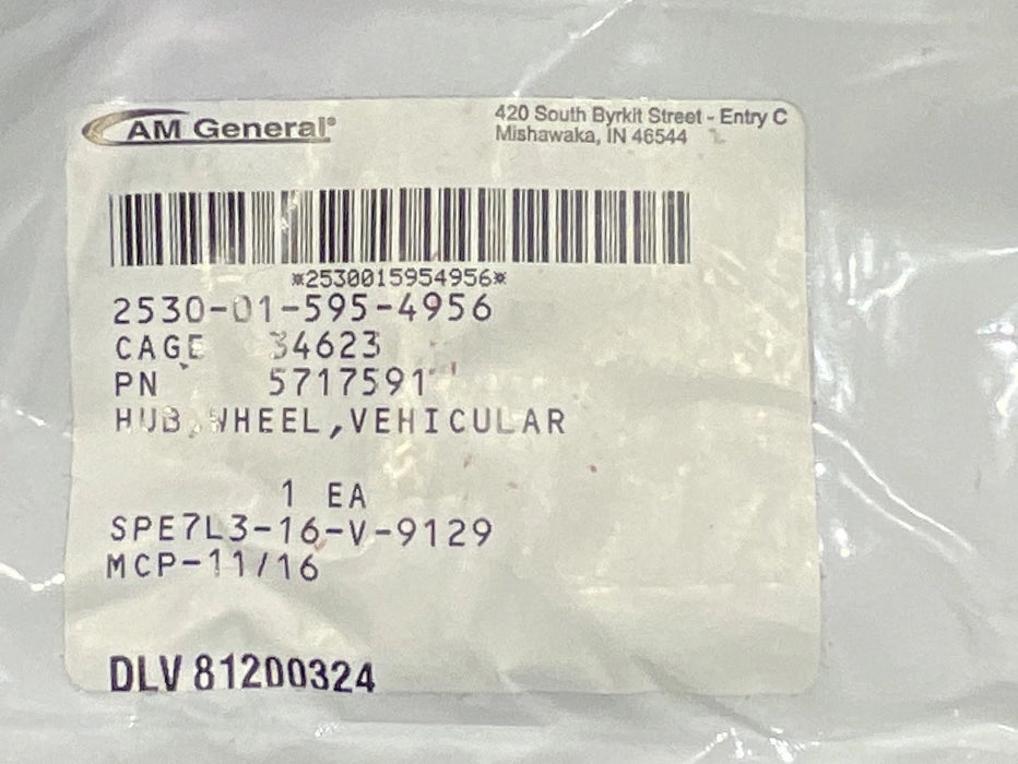 HMMWV 5717591 / 01-595-4956 NUT, GEARED HUB (SPINDLE) [300000 AND ABOVE]