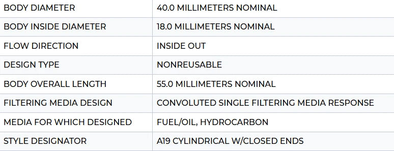 MERCEDES - BENZ FUEL FILTER 001 184 93 25 APPLICABLE TO: HMMH