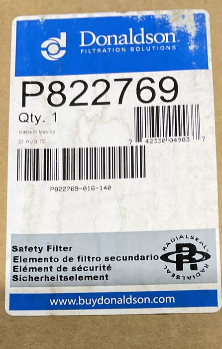 GENUINE Donaldson P822769 Air Filter Safety Radial Seal