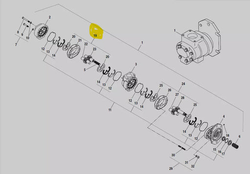JLG SKY TRAK MMV 8036482 GEAR PUMP REPAIR KIT REAR SECTION