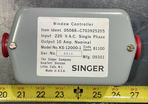 Singer BAE KS-12000-1 Heated Window Controller 220 Vac Single Phase 10 Amp 2040-01-089-1305