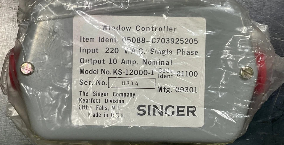 Singer BAE KS-12000-1 Heated Window Controller 220 Vac Single Phase 10 Amp 2040-01-089-1305