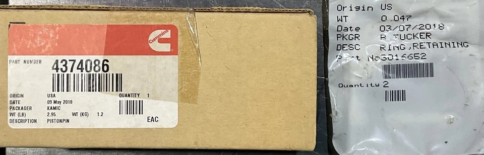 GENUINE Cummins Engine Piston Kit 4024938 for M11 QSM Diesel Engines