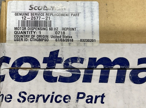 GENUINE Scotsman 12-2677-21 Dispensing Motor 115V 60HZ MK model SF