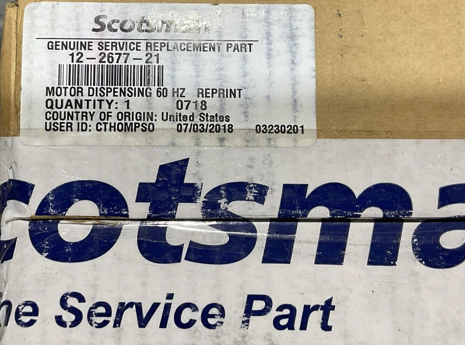 GENUINE Scotsman 12-2677-21 Dispensing Motor 115V 60HZ MK model SF