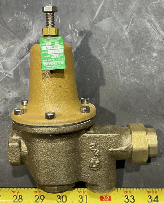 NEW 3/4" WATTS LF U5B Z3 LEAD FREE WATER REDUCING VALVE 25-75 PSI, MAX 300PSI