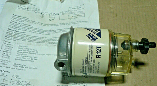 (nos) R12T PARKER RACOR FUEL FILTER w/o bracket (some small dents)