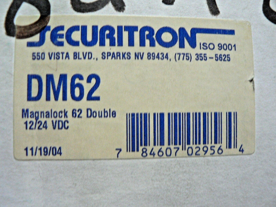 Securitron DM-62 m62 maglock f/dbl drs 12/24vdc