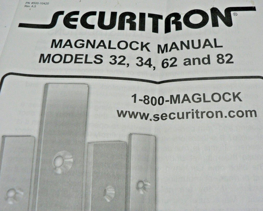 Securitron DM-62 m62 maglock f/dbl drs 12/24vdc