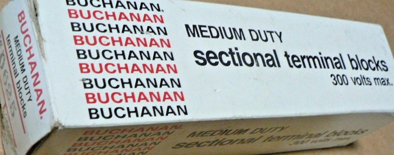 BUCHANAN MEDIUM DUTY SECTIONAL TERMINAL BLOCKS 600V P/N  0625 (BOX OF 100*)