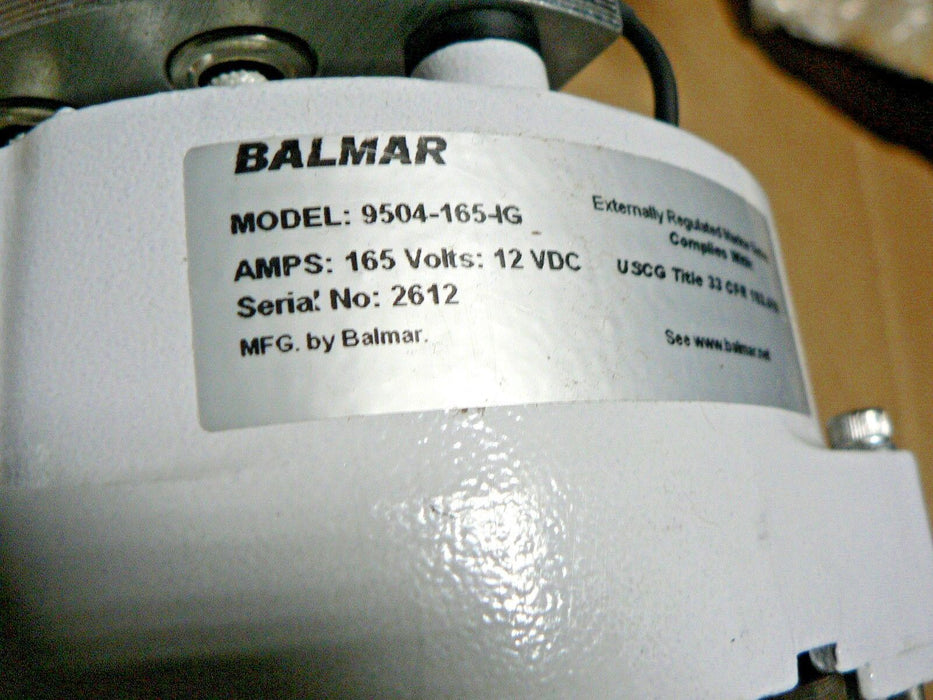 BALMAR BOAT GENERATOR 9504-165-IG NFRC/SCB SENTINEL CLASS CUTTER 160A 12V