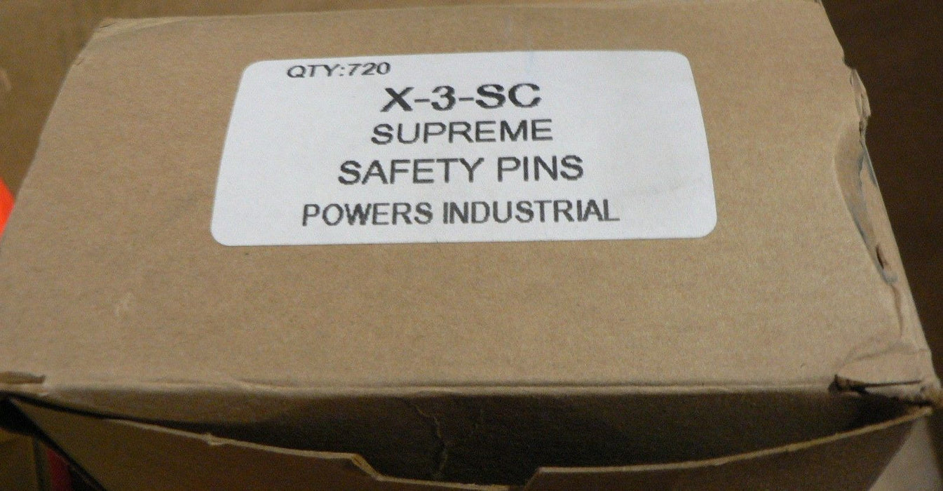 SUPREME SAFETY PINS 2 OVERALL 3/8 CLOSED BOX OF 720 EACH