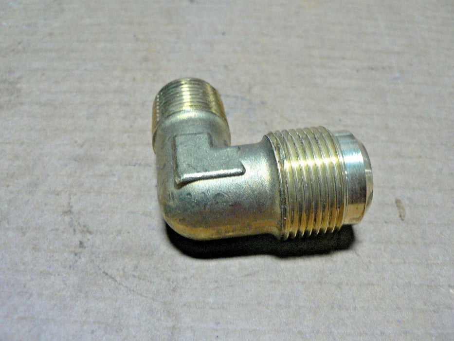 PARKER ELBOW 3/4 INCH FLARE TO 1/2 INCH NPT 90 DEGREE BRASS ELBOW
