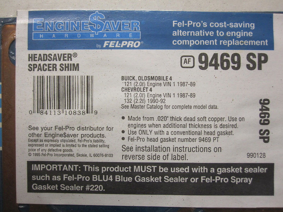 1987-92 CHEVY BUICK OLDS 121 2.0L 132 2.2L GASKET FEL-PRO 9469SP