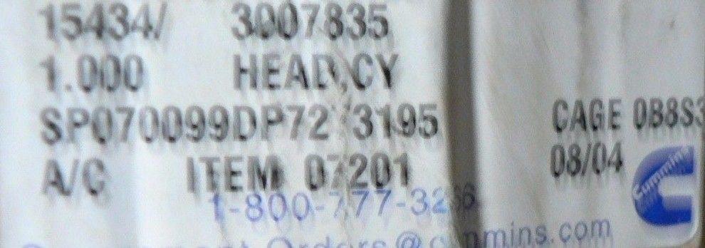 CUMMINS NHC250 CYLINDER HEAD 3007835