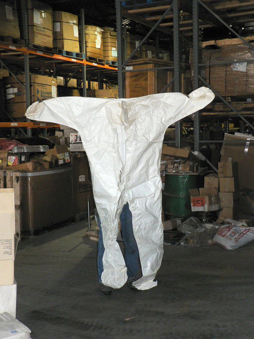 HAZMAT SUITS SIZE MEDIUM BOX OF 12 CHEMICAL SUITS