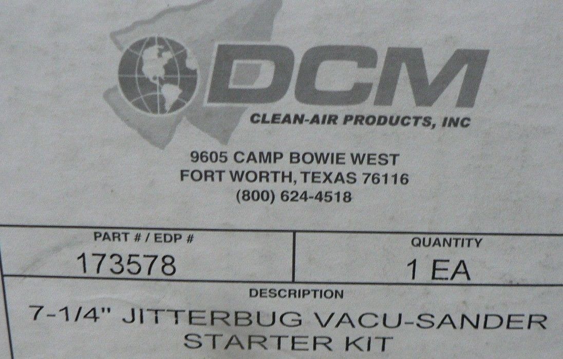 DCM CLEAN-AIR 173578 7-1/4 JITTERBUG VACU-SANDER STARTER KIT
