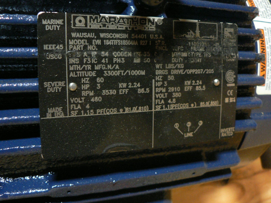 AURORA MODEL 135 (JO-5) 1 1/2 X 2 07-1549430-1 60/50HZ 3PH 3300RPM 480V