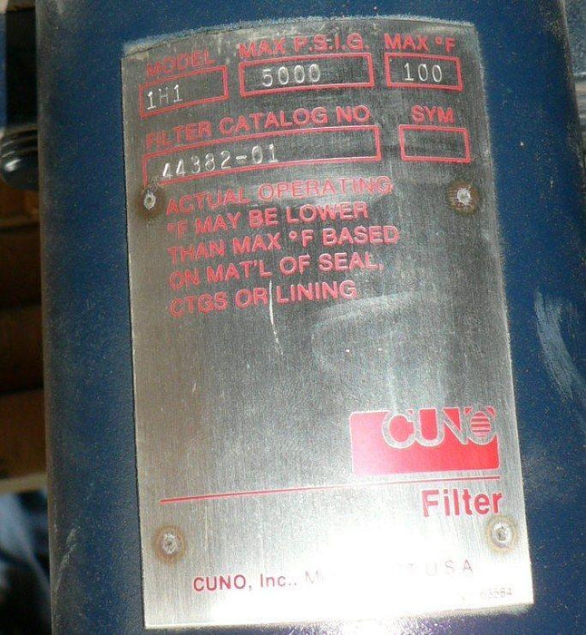 CUNO FILTER MODEL 1H1 40429-1 44382-01