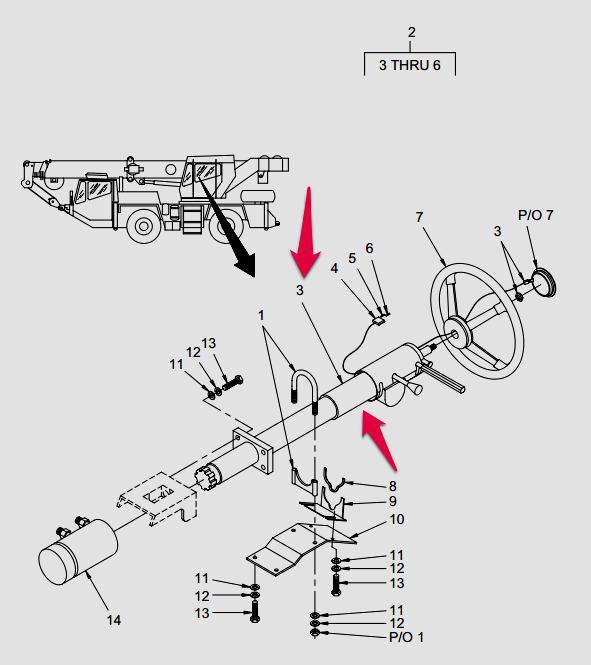 GROVE CRANE AT-422T STEERING COLUMN 7326000536