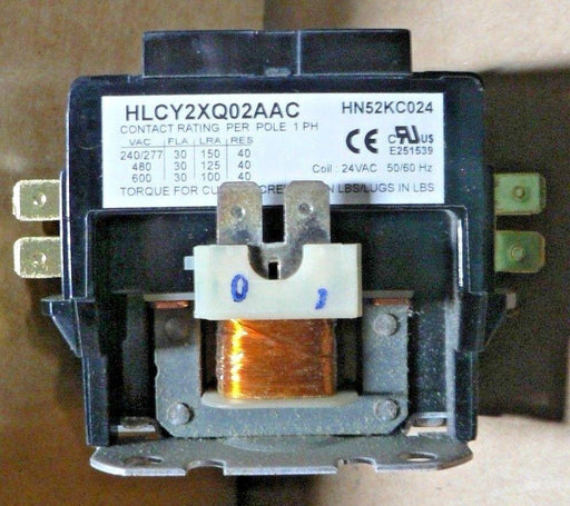 Carrier Universal HLCY2XQ02AAC HN52KC024 Contactor 2 POLE 30 AMP 460 V COIL 24V