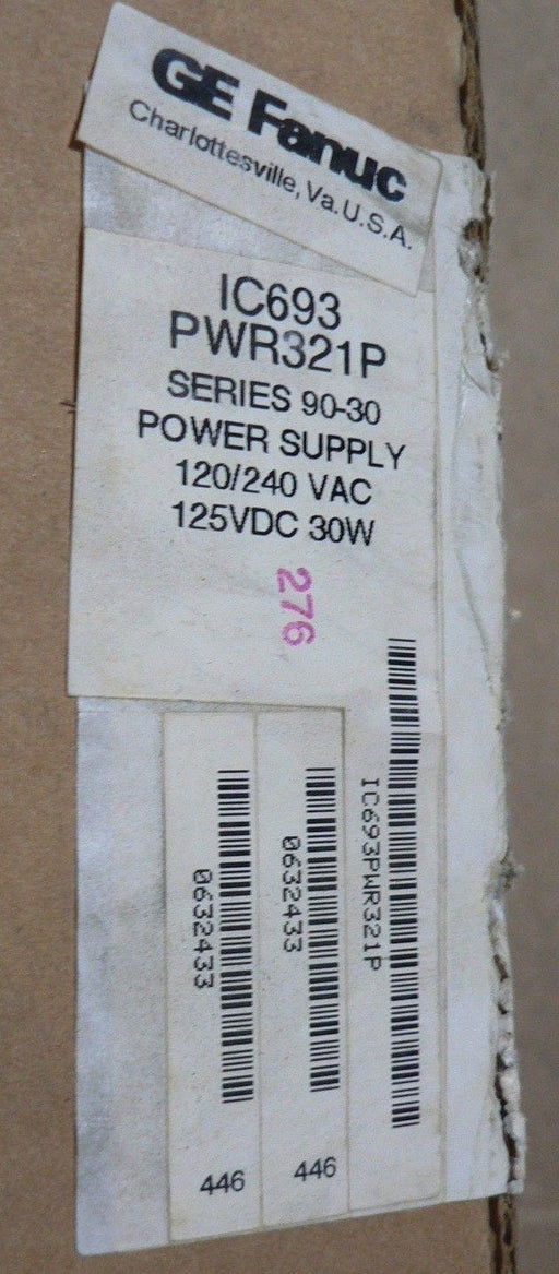 GE FANUC SERIES 90-30 PROGRAMMABLE CONTROLLER IC693PWR321P 30W POWER SUPPLY