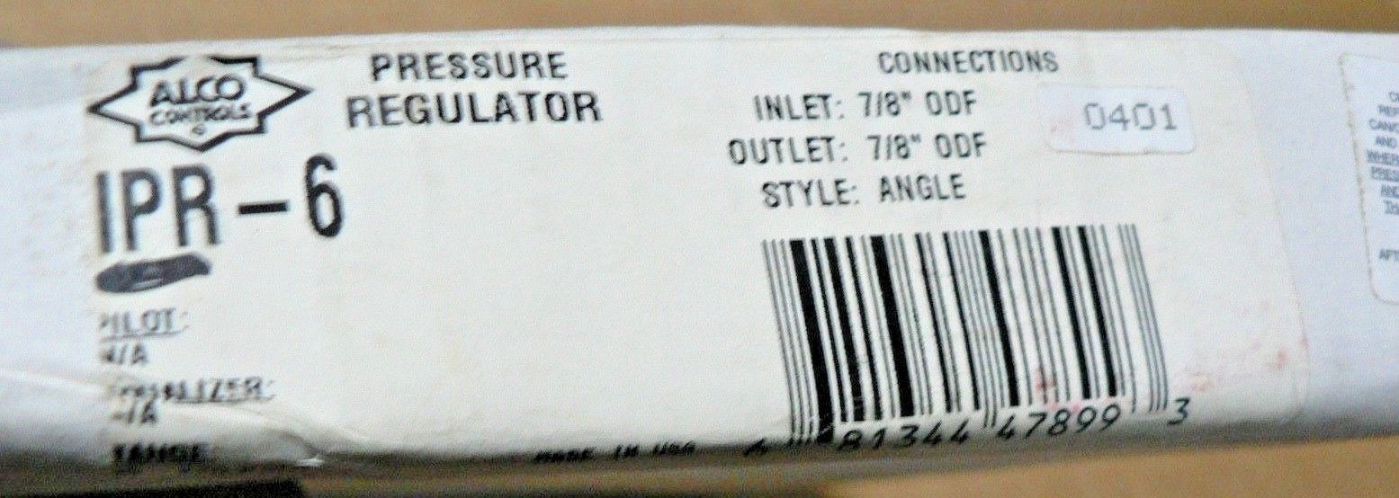 NEW ALCO CONTROLS IPR-6 PRESSURE REGULATOR VALVE 7/8