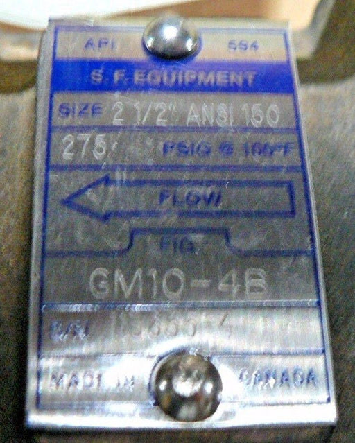 SURE FLOW EQUIPMENT 0250 CT150BMWAF FIG. GM10-4B SIZE 2-1/2 ANSI 150 BRASS