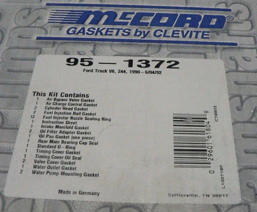 1990-06 FORD TRUCK V6 244 GASKET KIT McCORD 95-1372