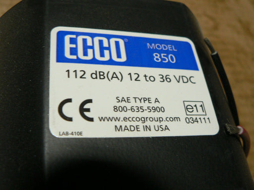 MODEL 850 ECCO BACK UP ALARM 112 DB 12-36 VOLT DC JLG 8270615