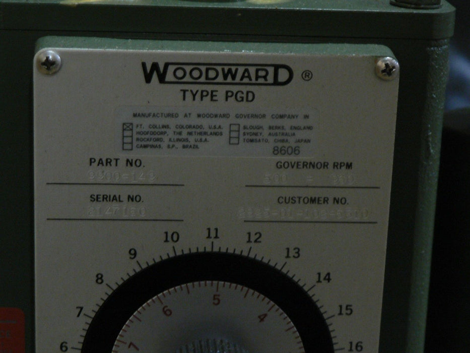 WOODWARD TYPE PDG GOVERNOR SHIPS PROPULSION SYSTEM P/N 9900-149