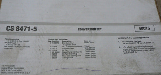 1993-5 FORD 2.3L 140 MAZDA 2.3L Fel-Pro CS8471-5 Conversion Set