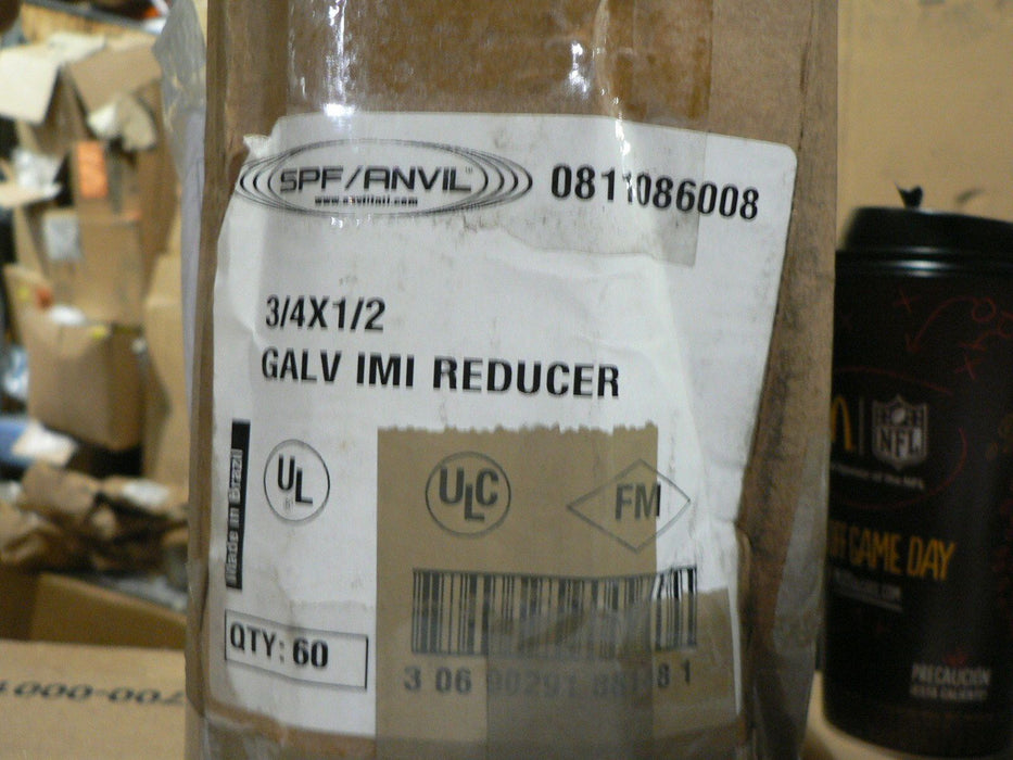 UNION REDUCER GALVANIZED 1M1  SPF 0811086008 3/4 X 1/2 , 1 PER PURCHASE 300PSI