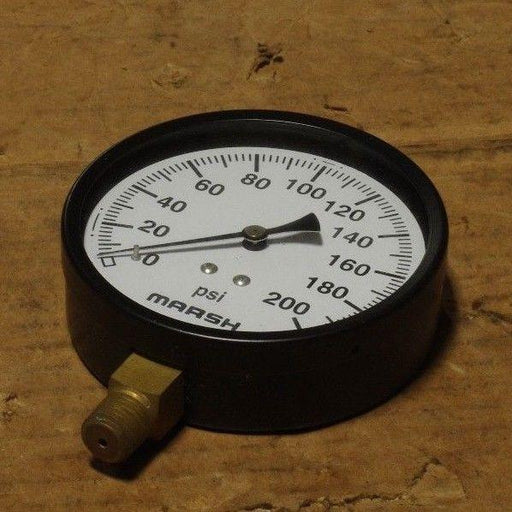 MARSH PRESSURE DIAL GAGE 35J54E 3.5 STD J8054AE-001 5PS39 0-200 PSI