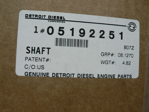 Genuine MTU/Detroit Diesel 8.2L SHAFT 5192251