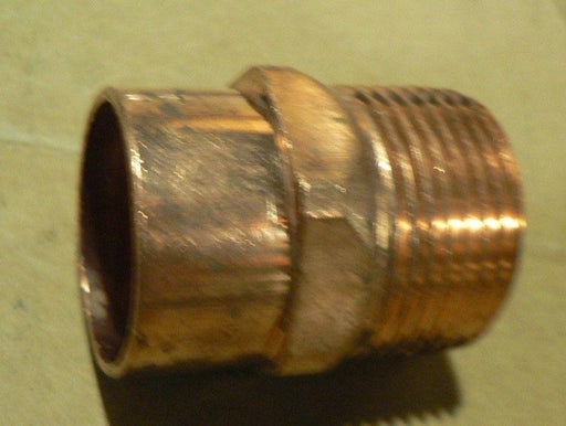 COPPER FITTINGS 1 THREAD X 1.125 TUBE ADAPTER STRAIGHT PIPE TO TUBE BAGS OF 10