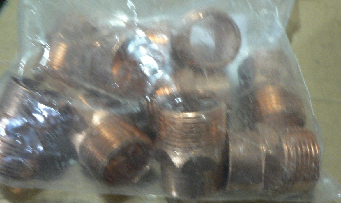 COPPER FITTINGS 1 THREAD X 1.125 TUBE ADAPTER STRAIGHT PIPE TO TUBE BAGS OF 10
