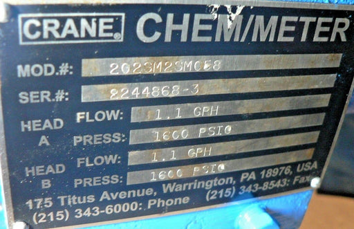 CRANE CHEM/METER 200 SERIES 202SM2SM058