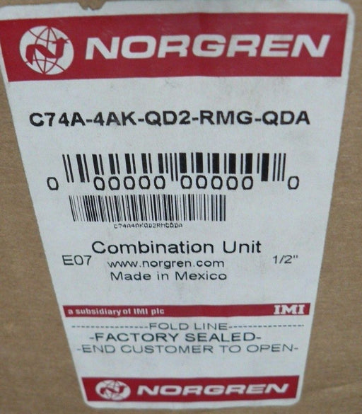 NORGREN AIRLINE FILTER-LUBRICATOR ASSEMBLY C74A-4AK-QD2-RMG-QDA