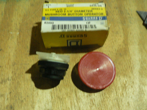 SQUARE D RED MUSHROOM BUTTON 2-1/4 8200 OPERATOR TYPE 3KR-5R SERIES G