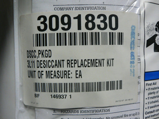 PARTS KIT,AIR DRIER AIR DRYER MODEL GL DESICCANT 3L11 REPLACEMENT KIT 3091830