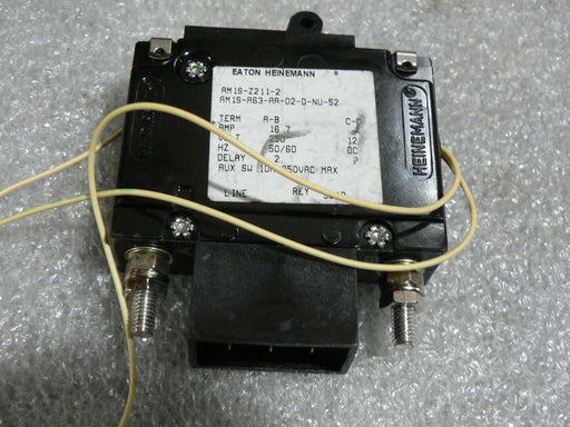 EATON HEINEMANN CIRCUIT BREAKER AM1S-Z211-2 120VAC SINGLE POLE W/ FLYBACK DIODE
